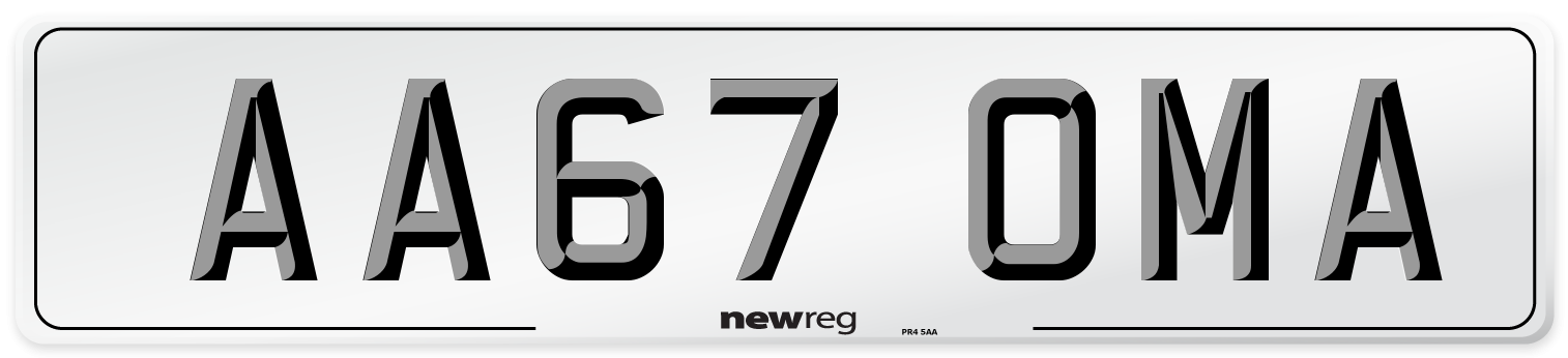 AA67 OMA Number Plate from New Reg